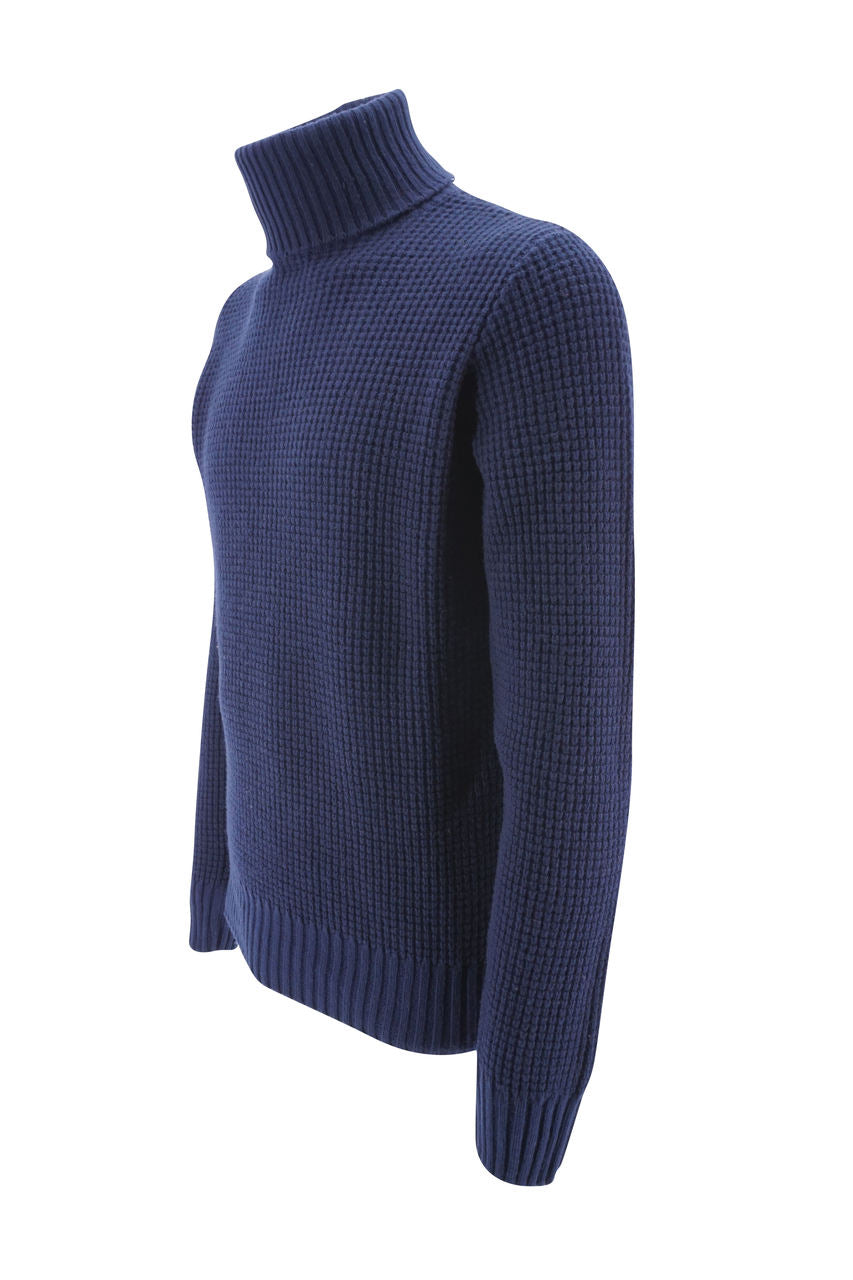 Maglia 40 Weft a collo alto / Blu - Ideal Moda