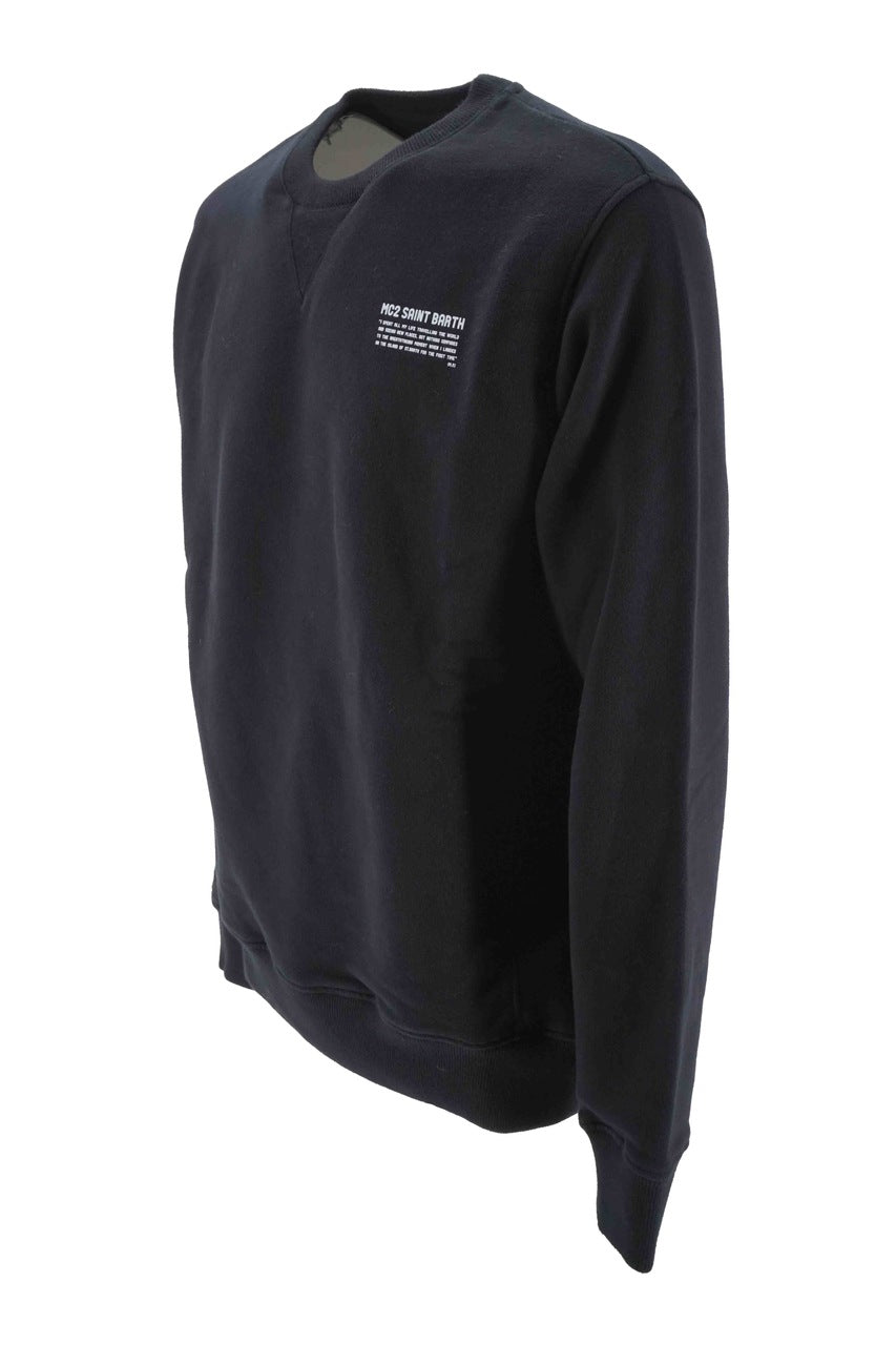 Felpa Mc2 Saint Barth Girocollo / Nero - Ideal Moda