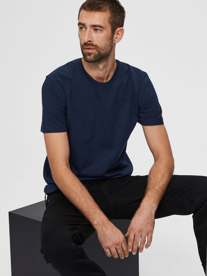 T-Shirt Regular Fit Selected / Blu - Ideal Moda
