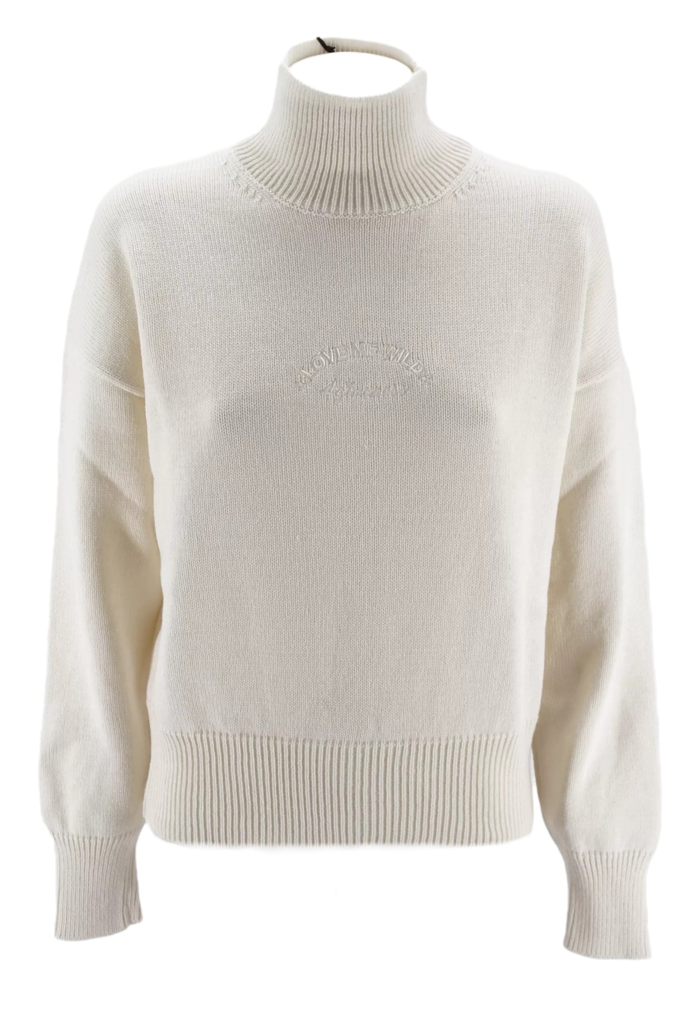 Maglia Dolcevita con Logo 4Giveness / Bianco - Ideal Moda