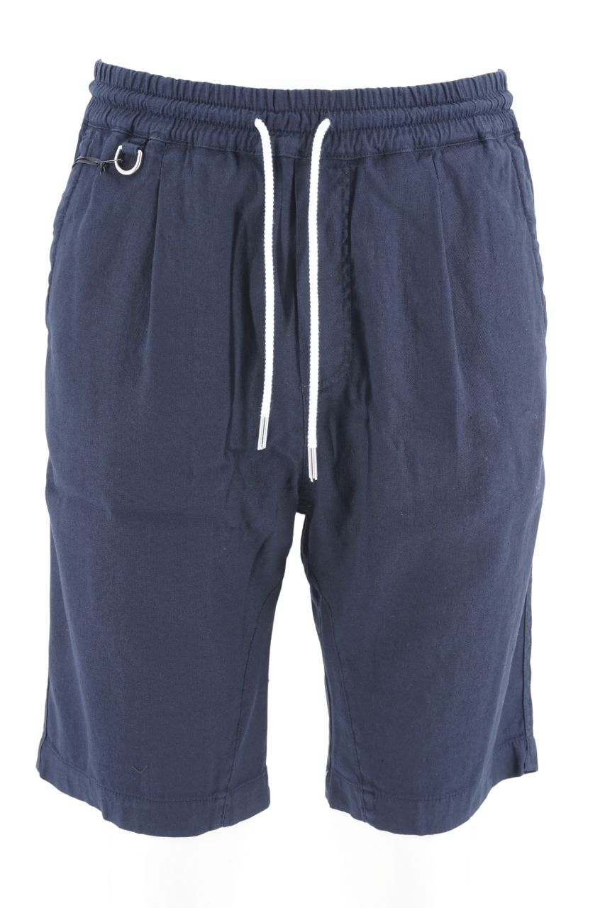 Pantaloncino in Lino e Cotone Paolo Pecora / Blu - Ideal Moda