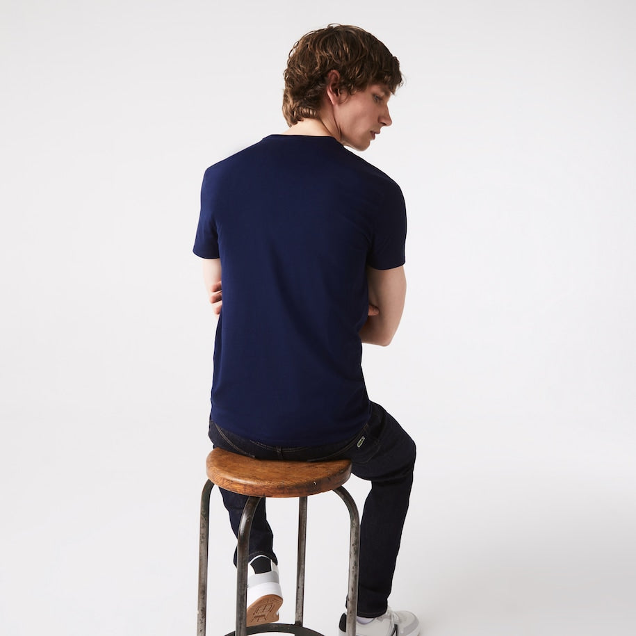 T-Shirt in Jersey di Cotone Pima Lacoste / Blu - Ideal Moda
