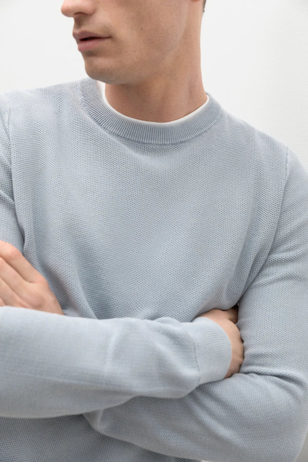 Maglia Girocollo con Logo Ecoalf / Celeste - Ideal Moda