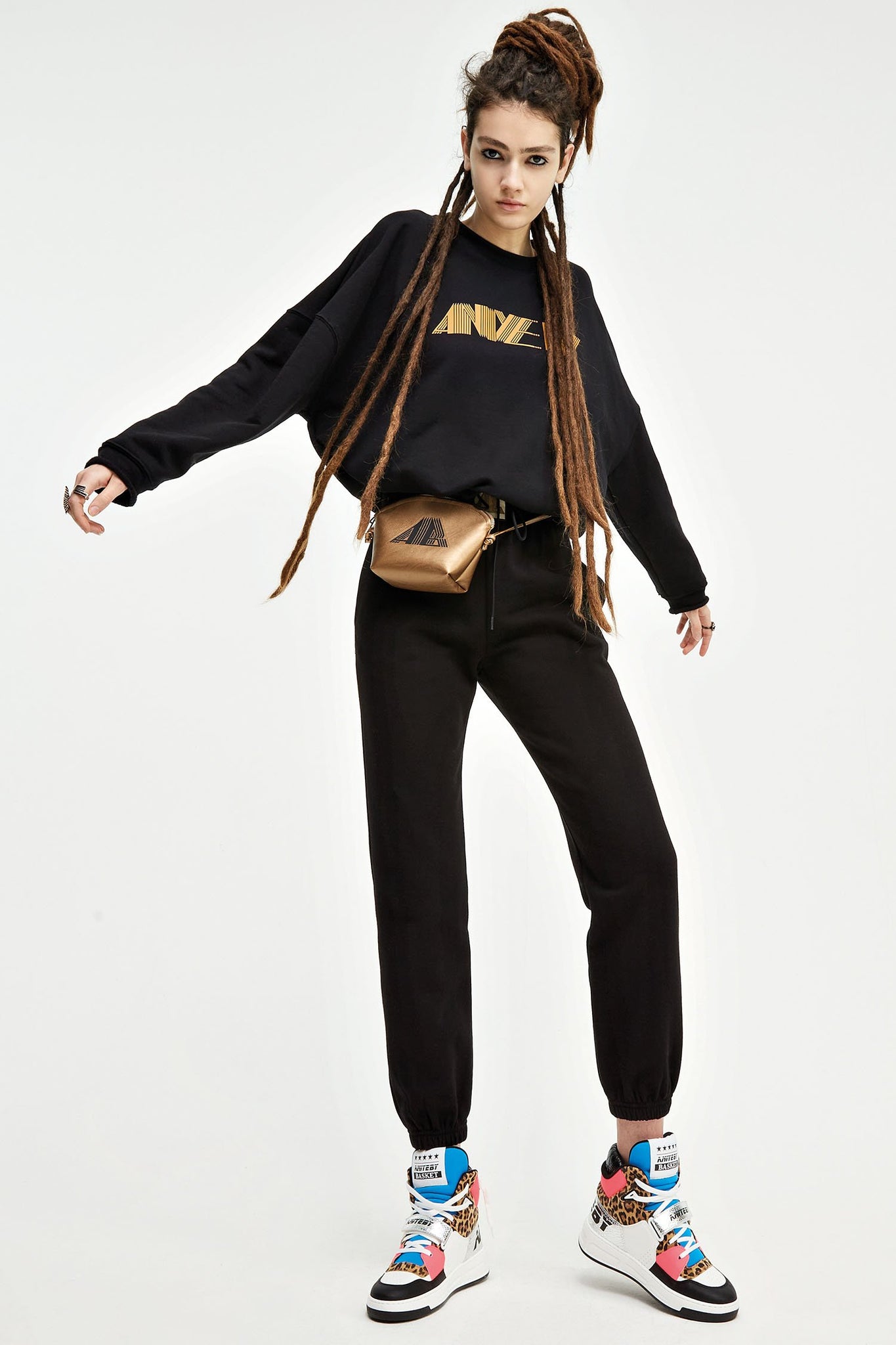 Felpa Aniye By Crop / Nero - Ideal Moda