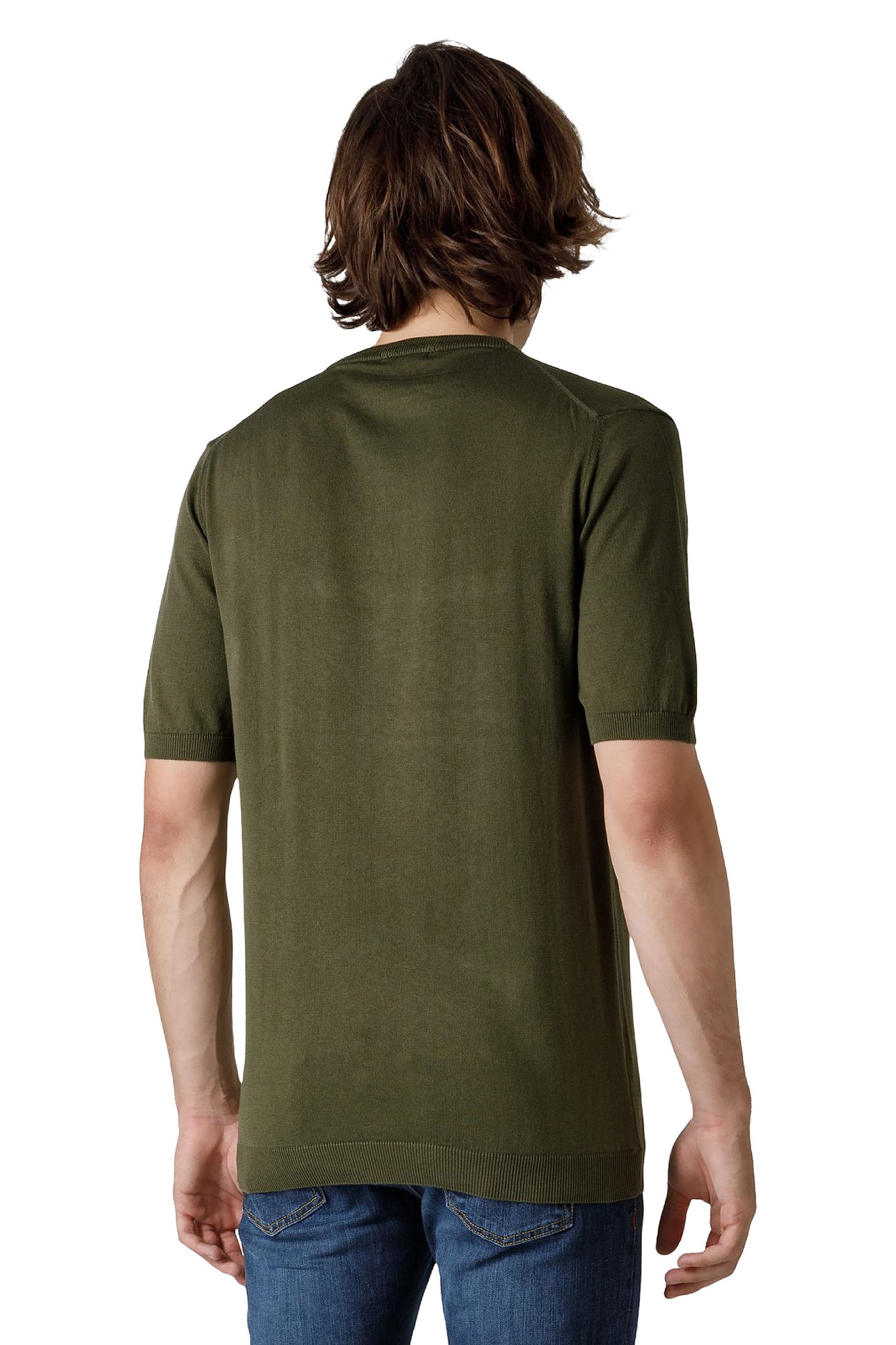 T-Shirt in Filo di Cotone Hyrcus / Verde - Ideal Moda