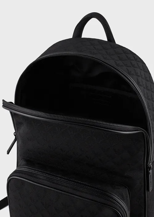 Zaino in Nylon con Logo Emporio Armani / Nero - Ideal Moda