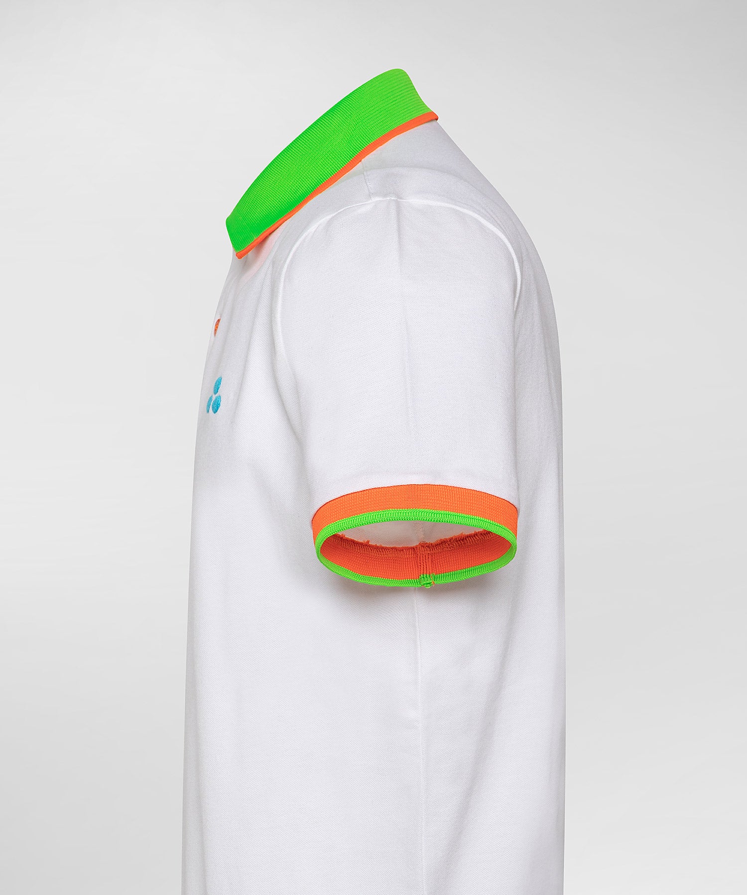 Polo in Piquet con Dettagli Fluorescenti / Bianco - Ideal Moda