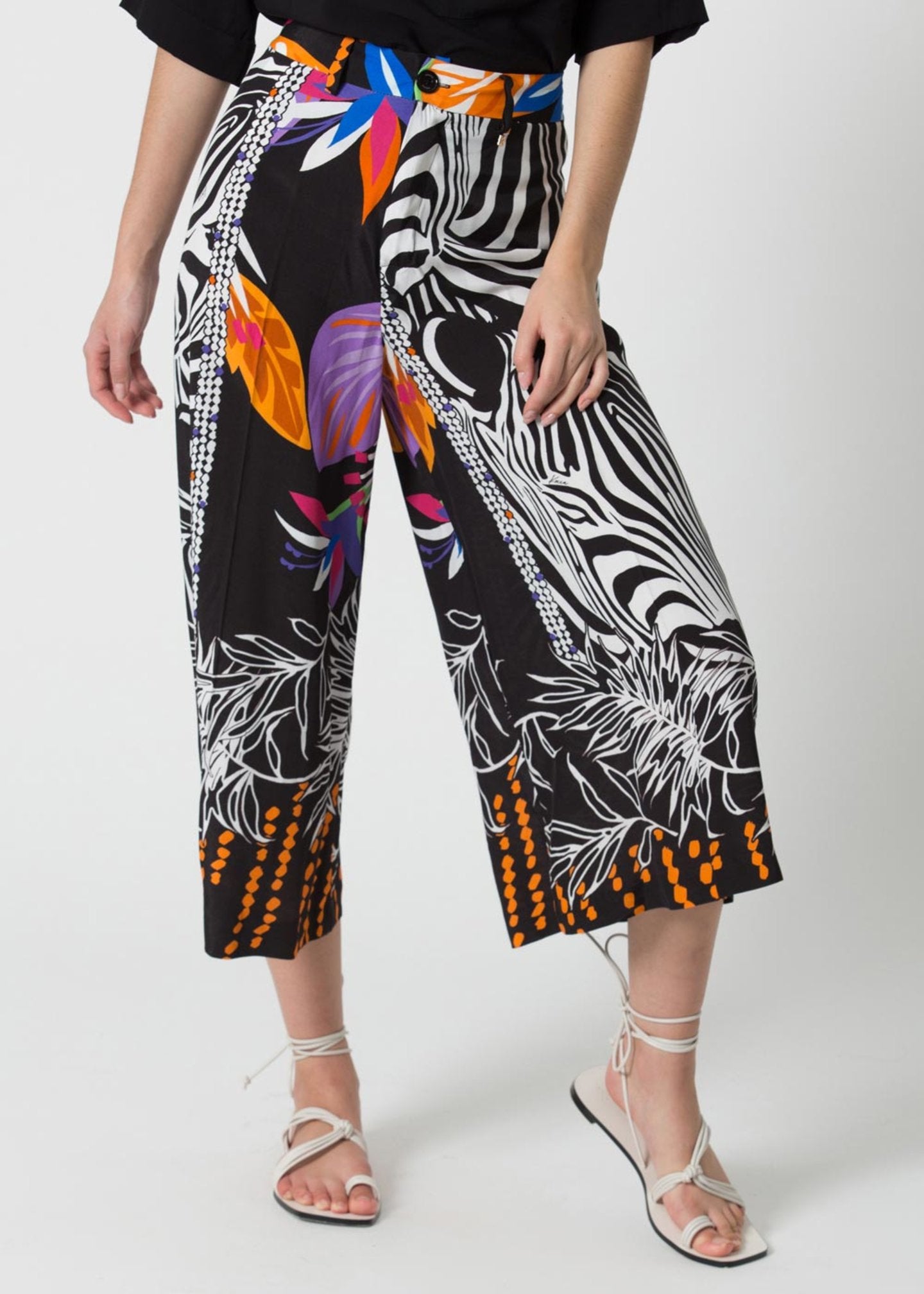 Pantalone Kocca a Palazzo / Nero - Ideal Moda