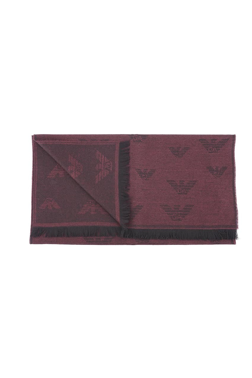 Sciarpa Emporio Armani con Logo / Bordeaux - Ideal Moda