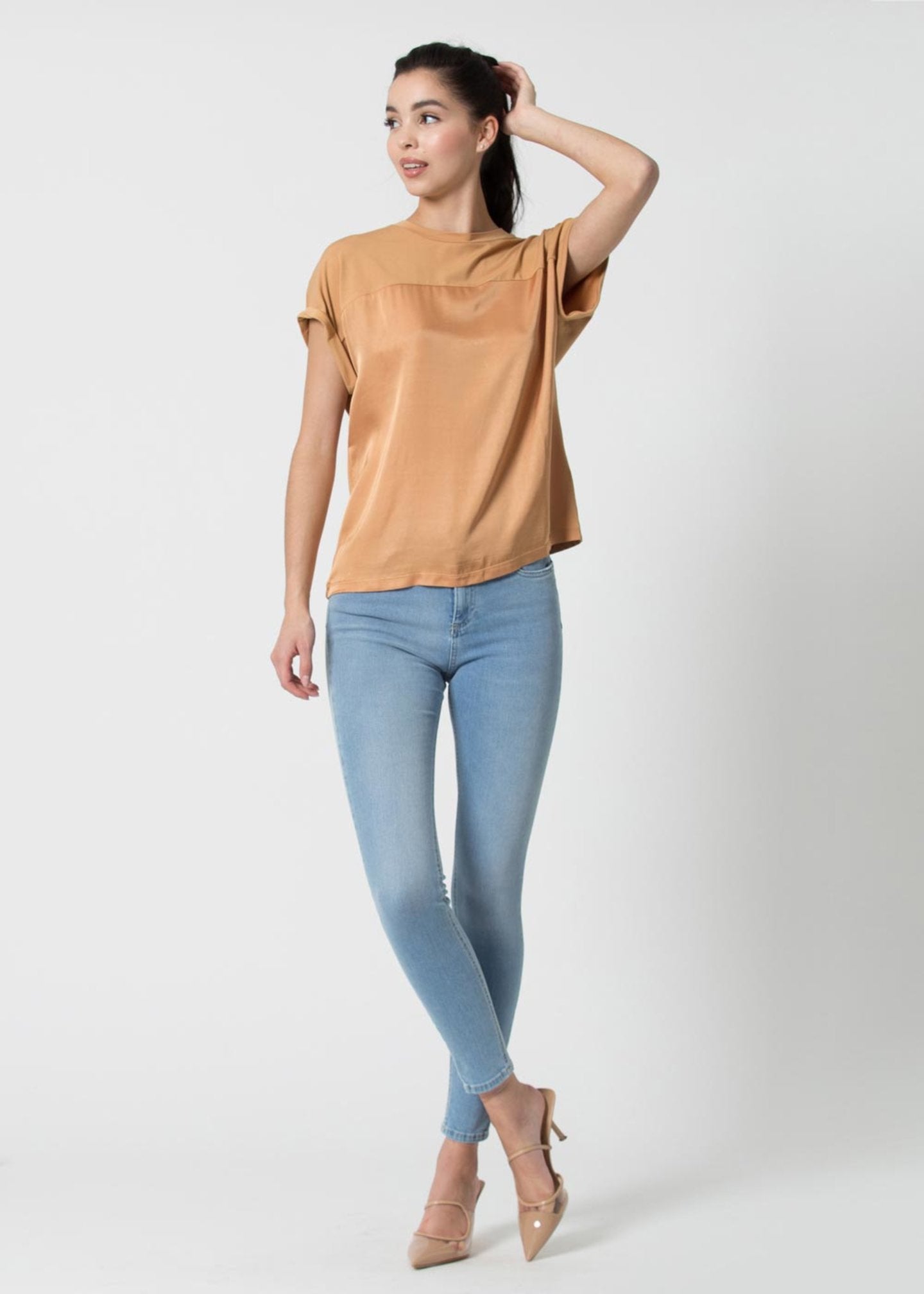 T-Shirt Kocca Girocollo / Marrone - Ideal Moda