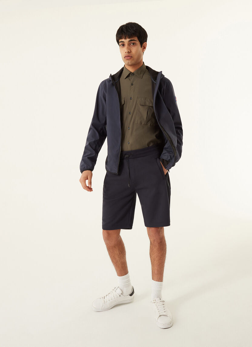 Bermuda in Felpa con Scritta Transfer / Blu - Ideal Moda