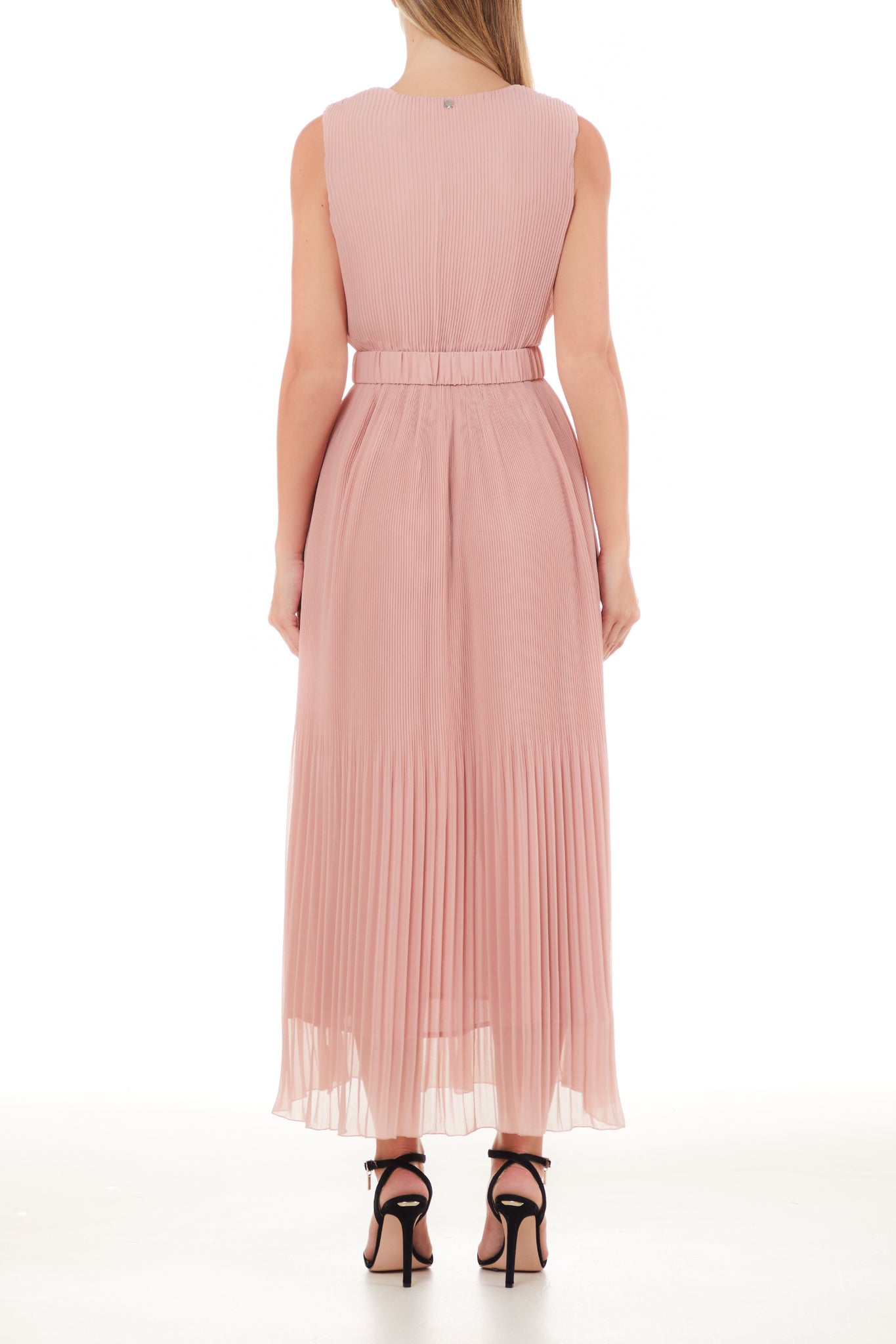 Vestito Plissé in Georgette / Rosa - Ideal Moda
