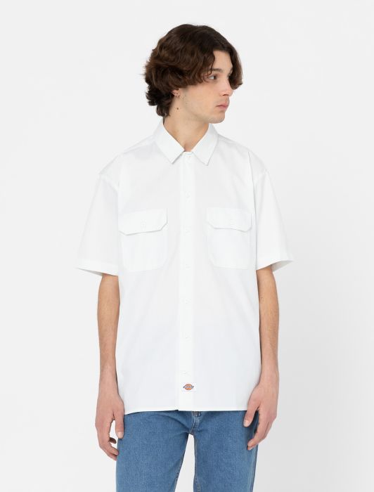 Camicia Work Shirt con Logo Dickies / Bianco - Ideal Moda
