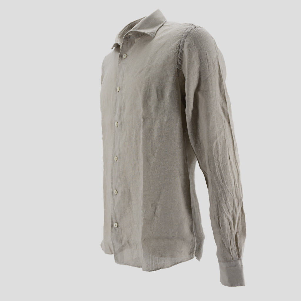 Camicia in Puro Lino / Beige - Ideal Moda
