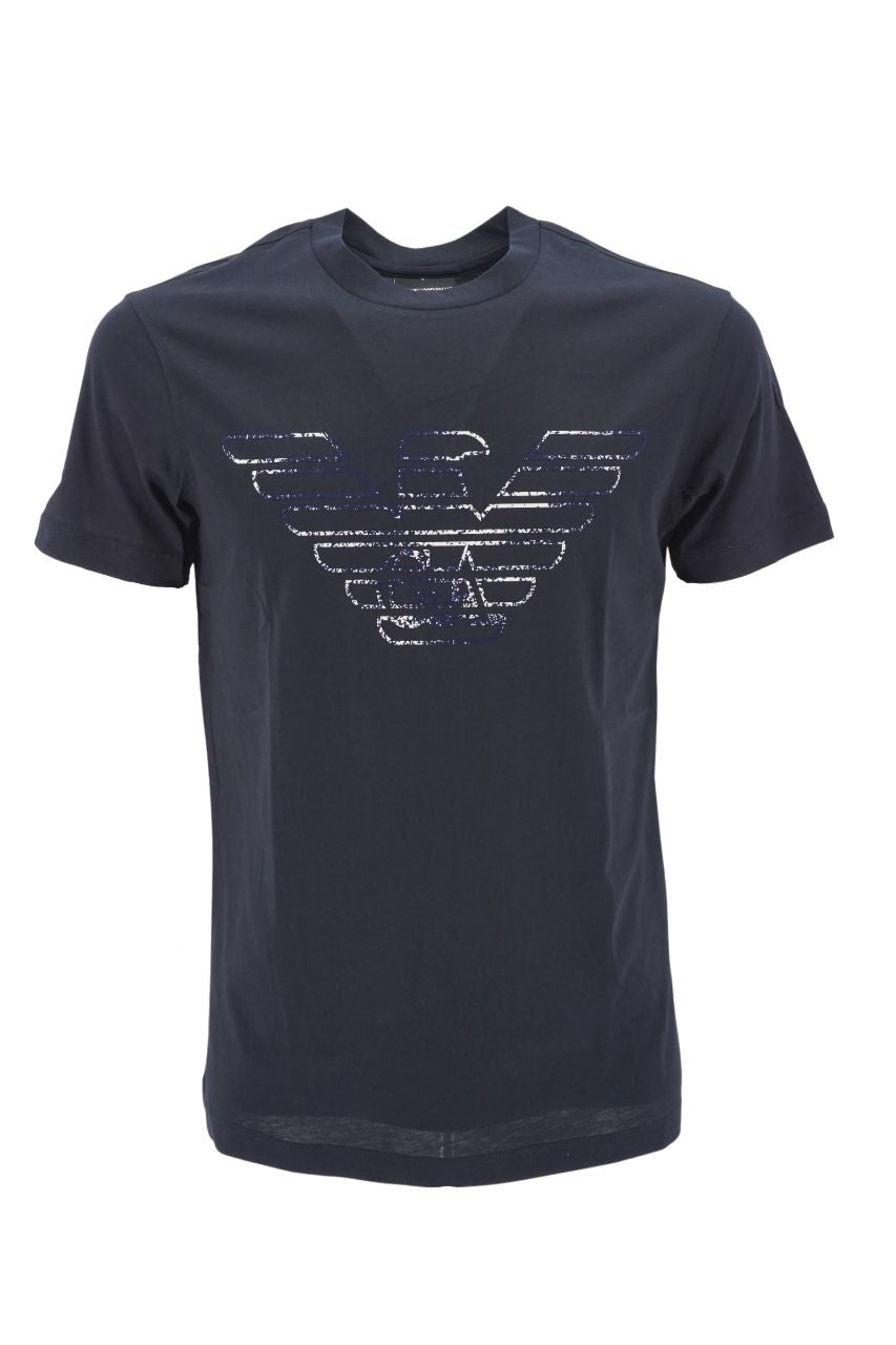 T-Shirt Emporio Armani con Logo / Blu - Ideal Moda