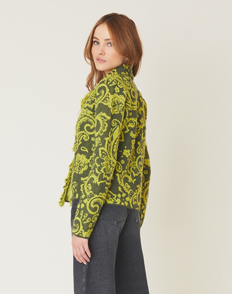 Giacca in Maglia con Frange Manila Grace / Verde - Ideal Moda