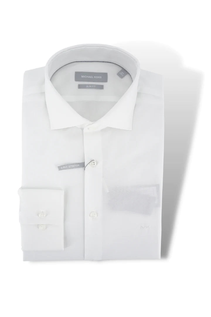 Michael Kors camicia uomo slim in fantasia a righe celeste bianco main image 0