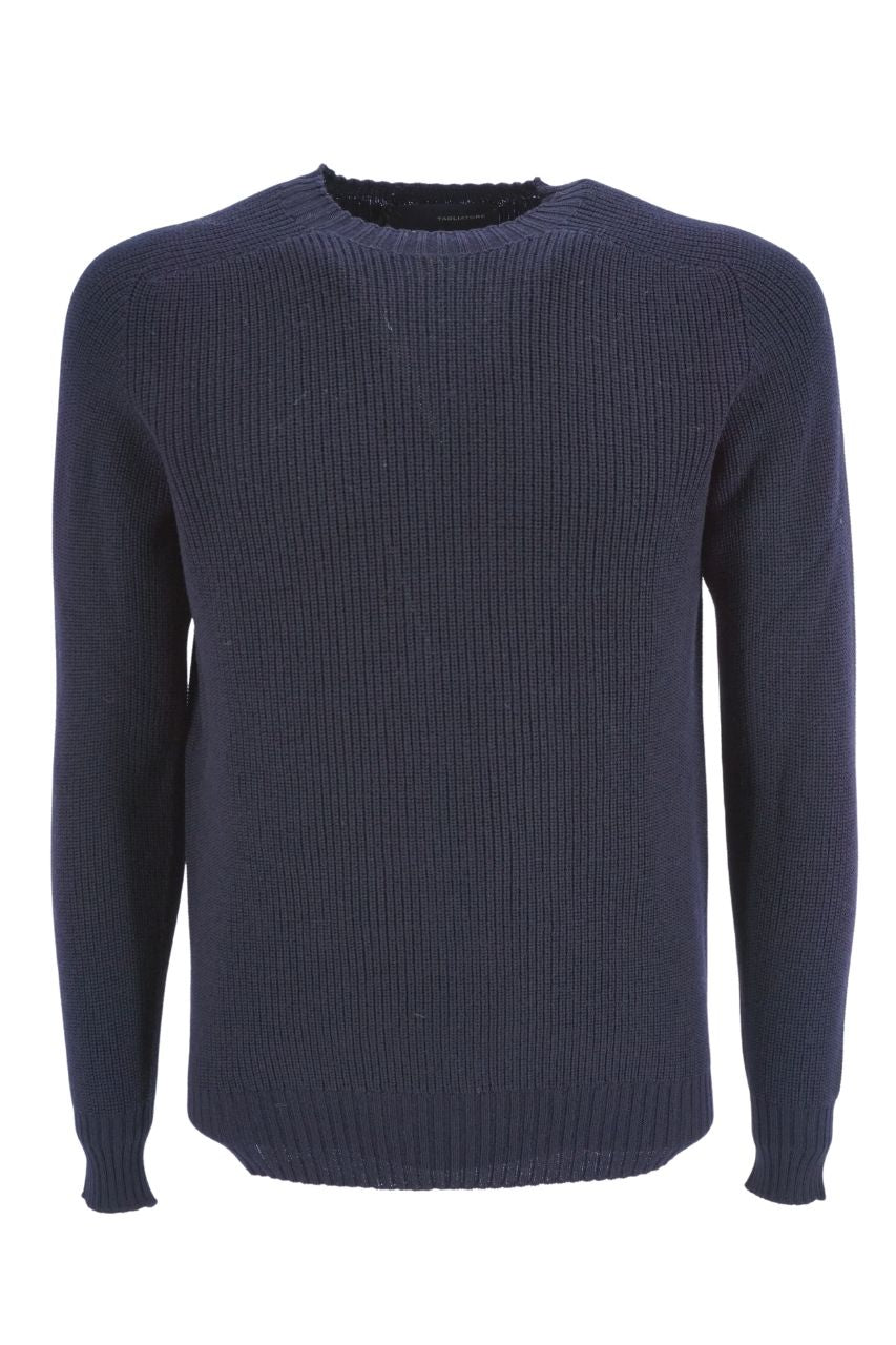 Maglia in Lana Girocollo Tagliatore / Blu - Ideal Moda