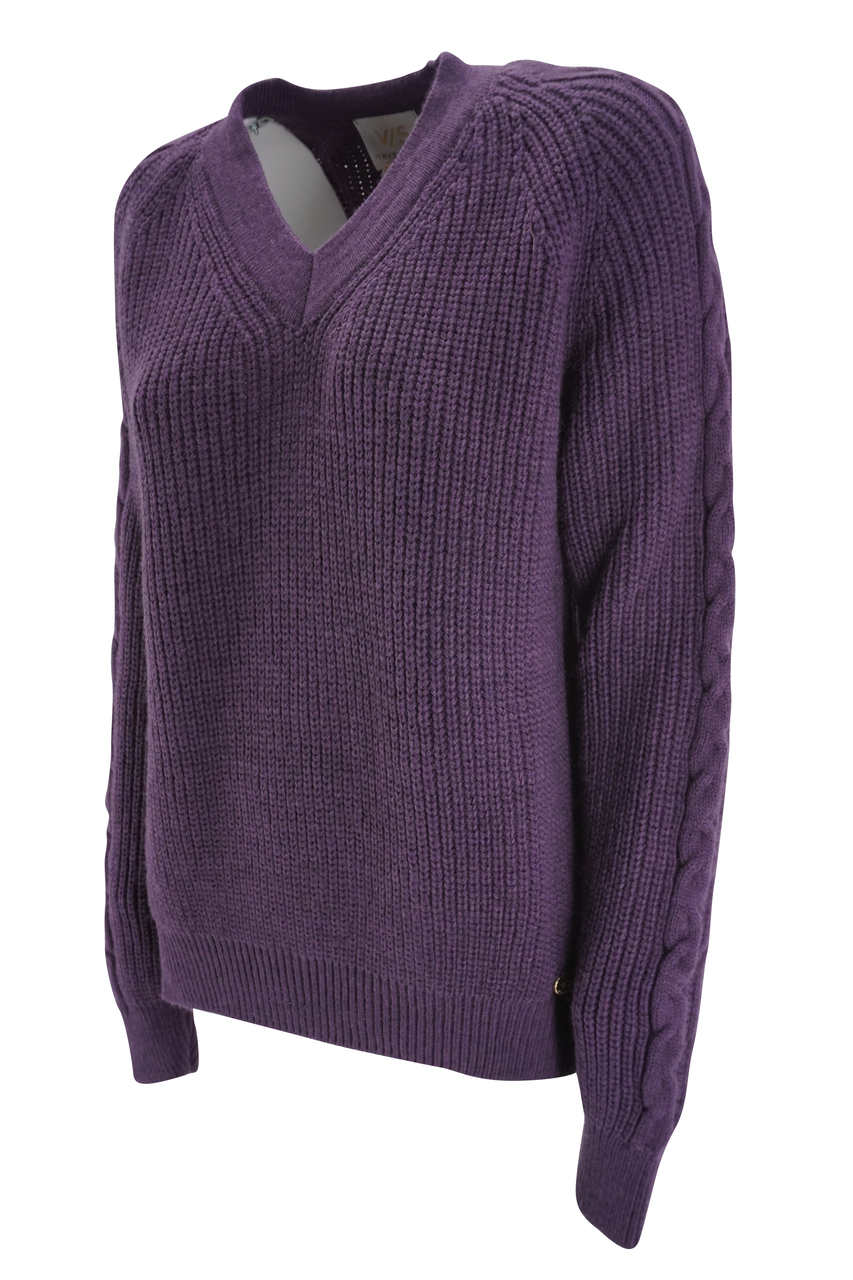Maglia Very Simple scollo V / Viola - Ideal Moda