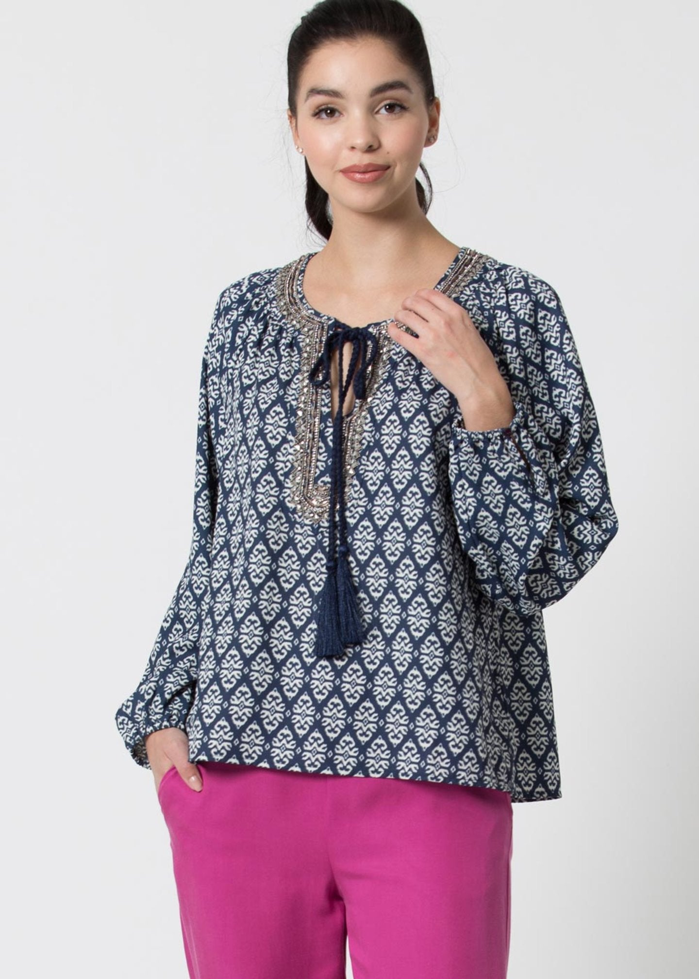 Blusa Kocca a Fantasia / Blu - Ideal Moda