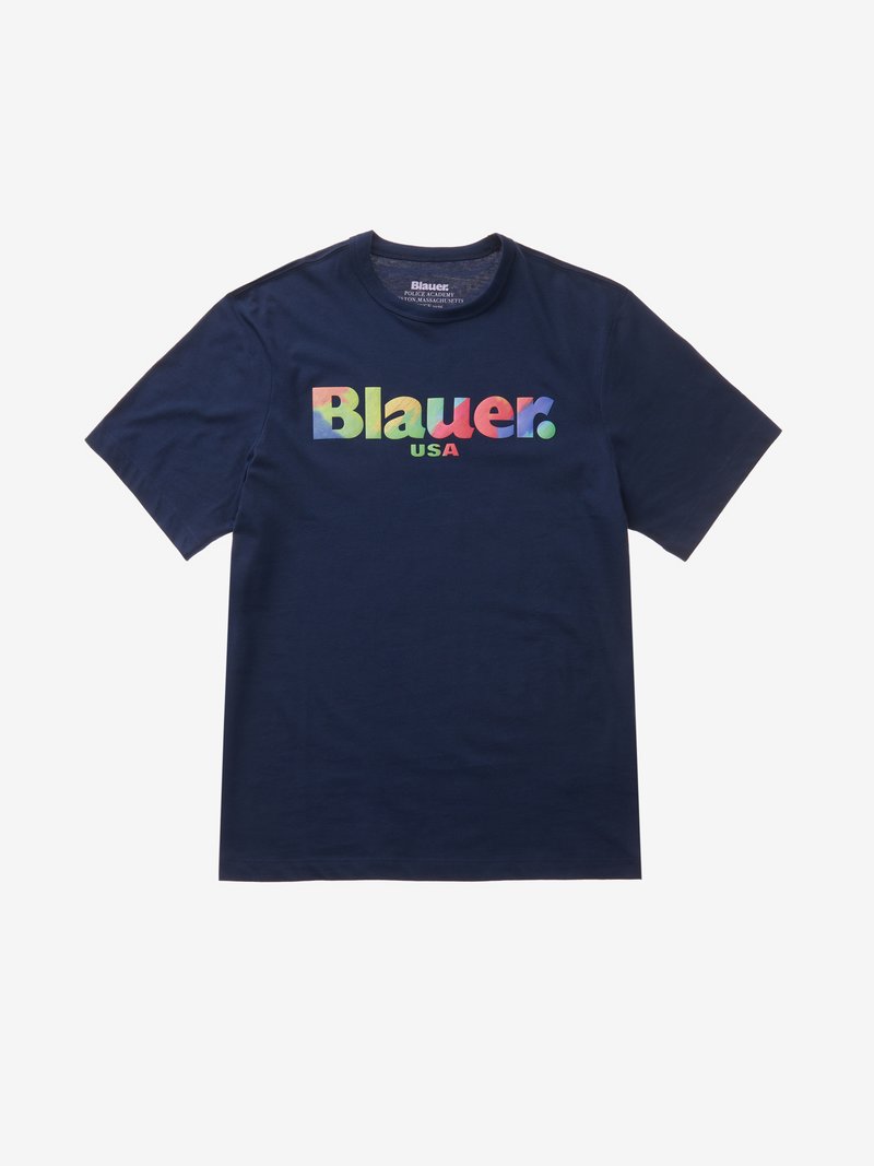 T-Shirt Blauer in Cotone / Blu - Ideal Moda