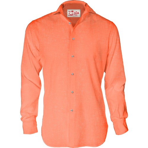 Camicia Mc2 Saint Barth in Lino / Arancione - Ideal Moda