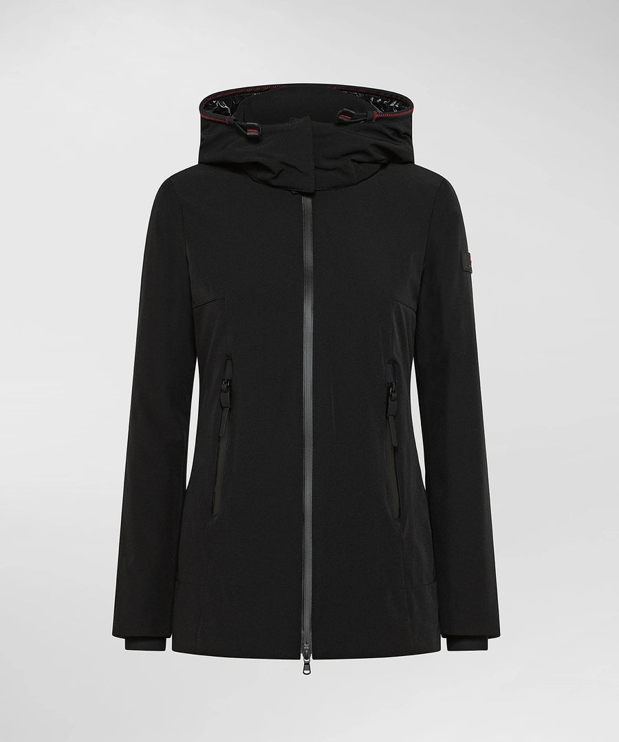 Giubbino Lungo con Cappuccio Peuterey / Nero - Ideal Moda