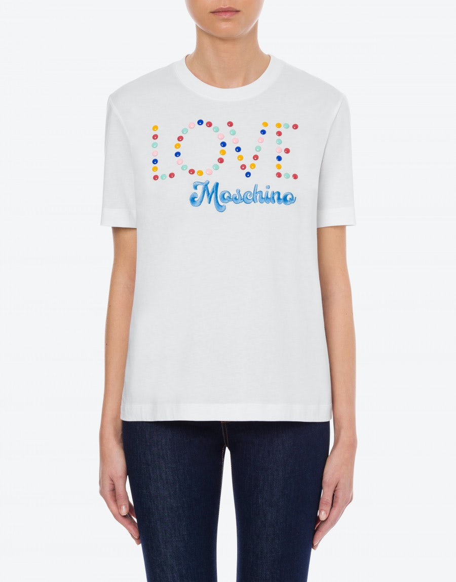 T-Shirt Love Moschino in Jersey / Bianco - Ideal Moda