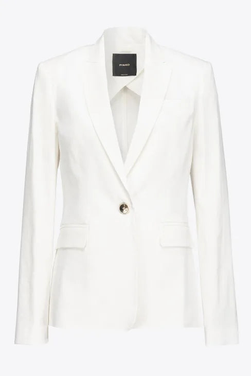 Giacca Monopetto in Lino Pinko / Bianco - Ideal Moda