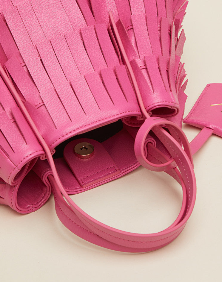 Borsa Jasmine con Frange Small Manila Grace / Fucsia - Ideal Moda
