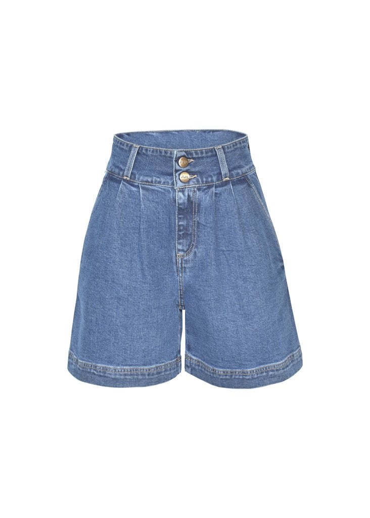 Bermuda denim high rise / Jeans - Ideal Moda
