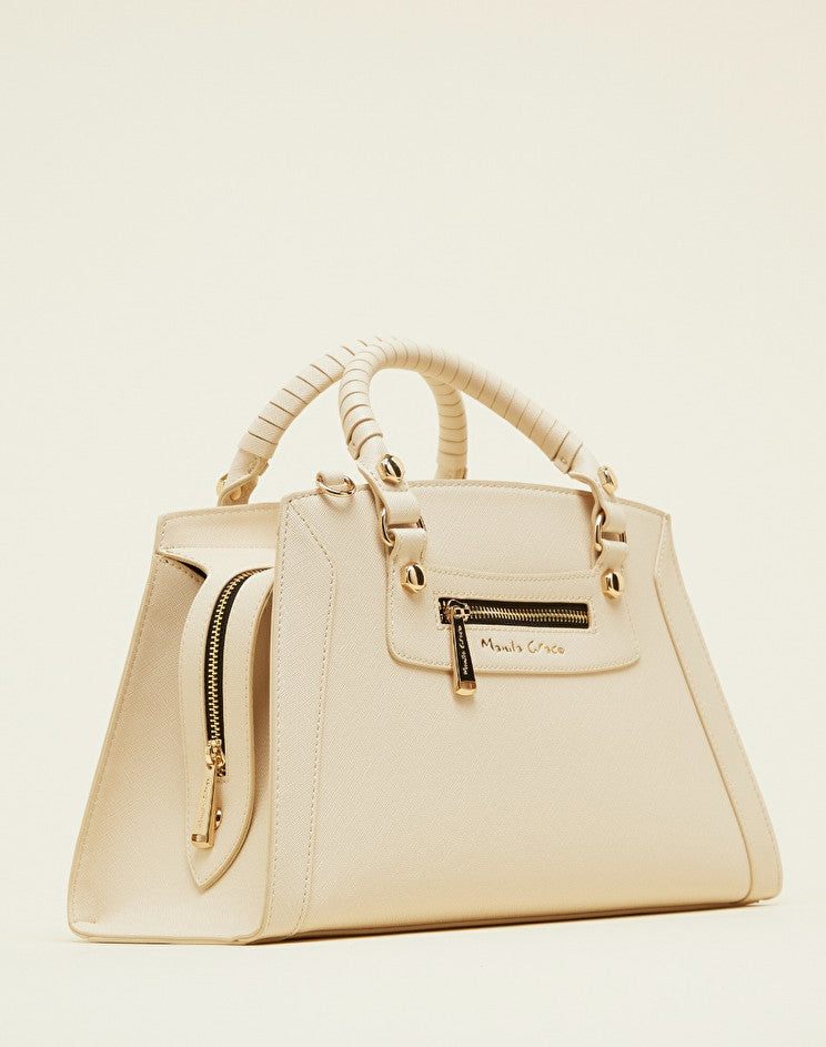 Borsa Mirama Medium con Logo Manila Grace / Beige - Ideal Moda