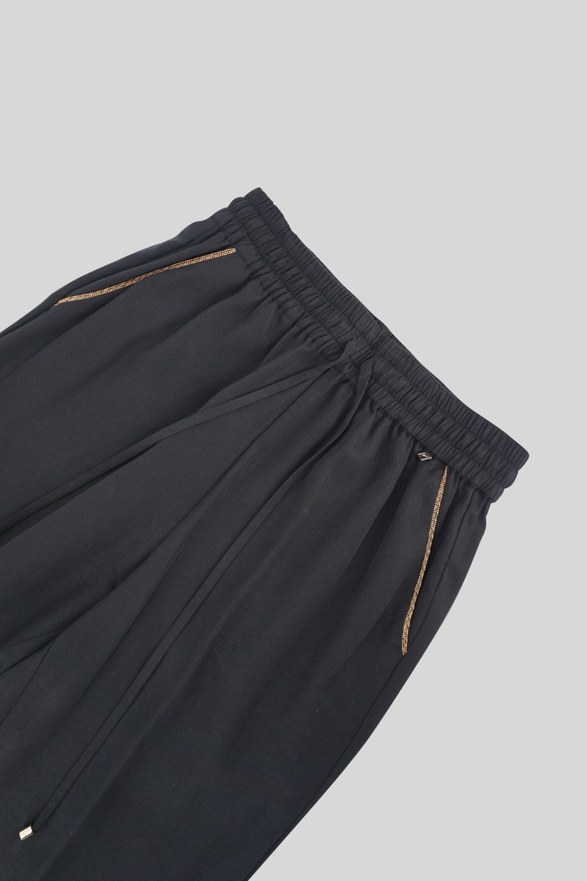 Pantalone joggers in tencel / Nero - Ideal Moda