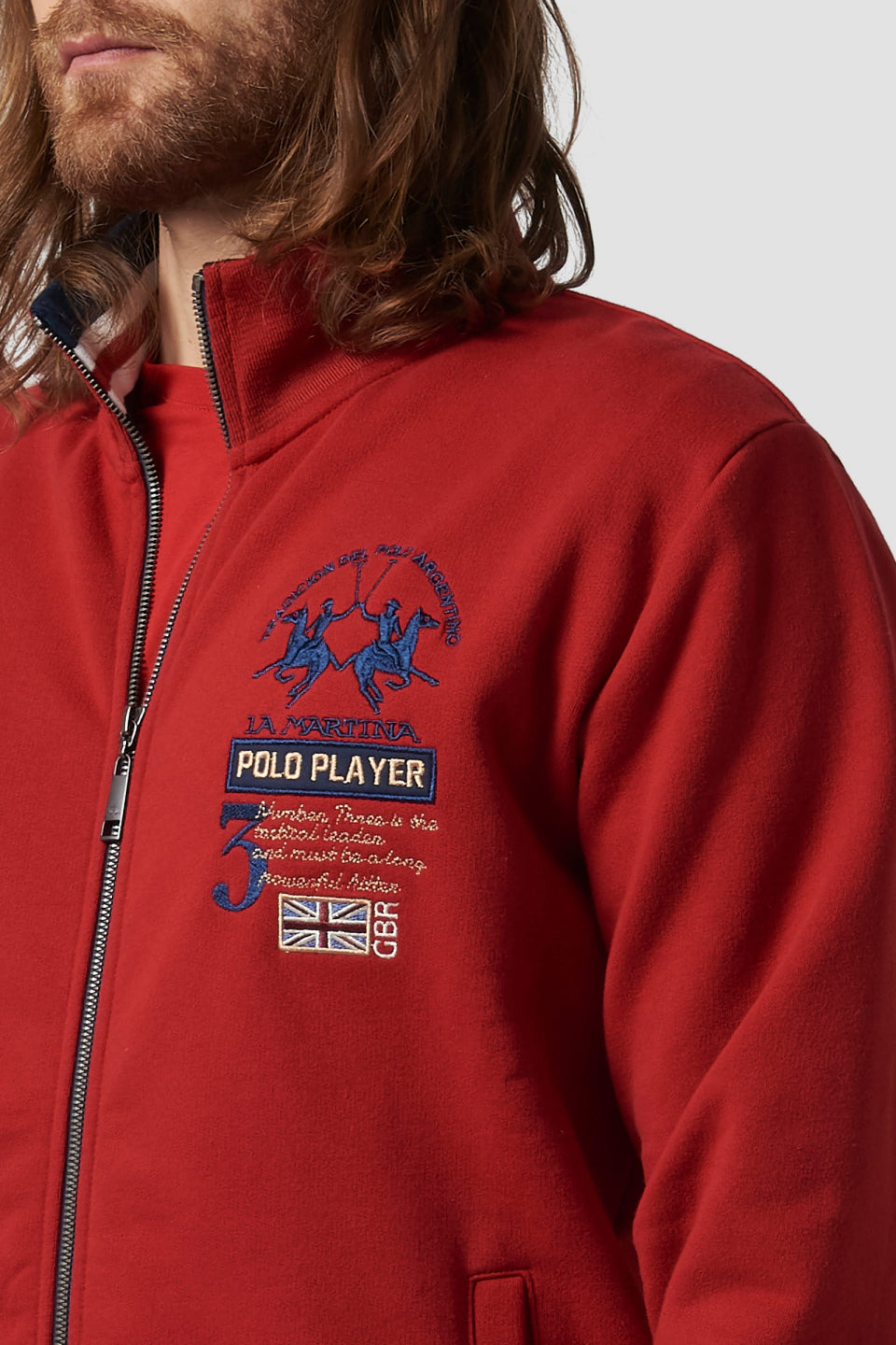 Felpa La Martina Fullzip / Rosso - Ideal Moda