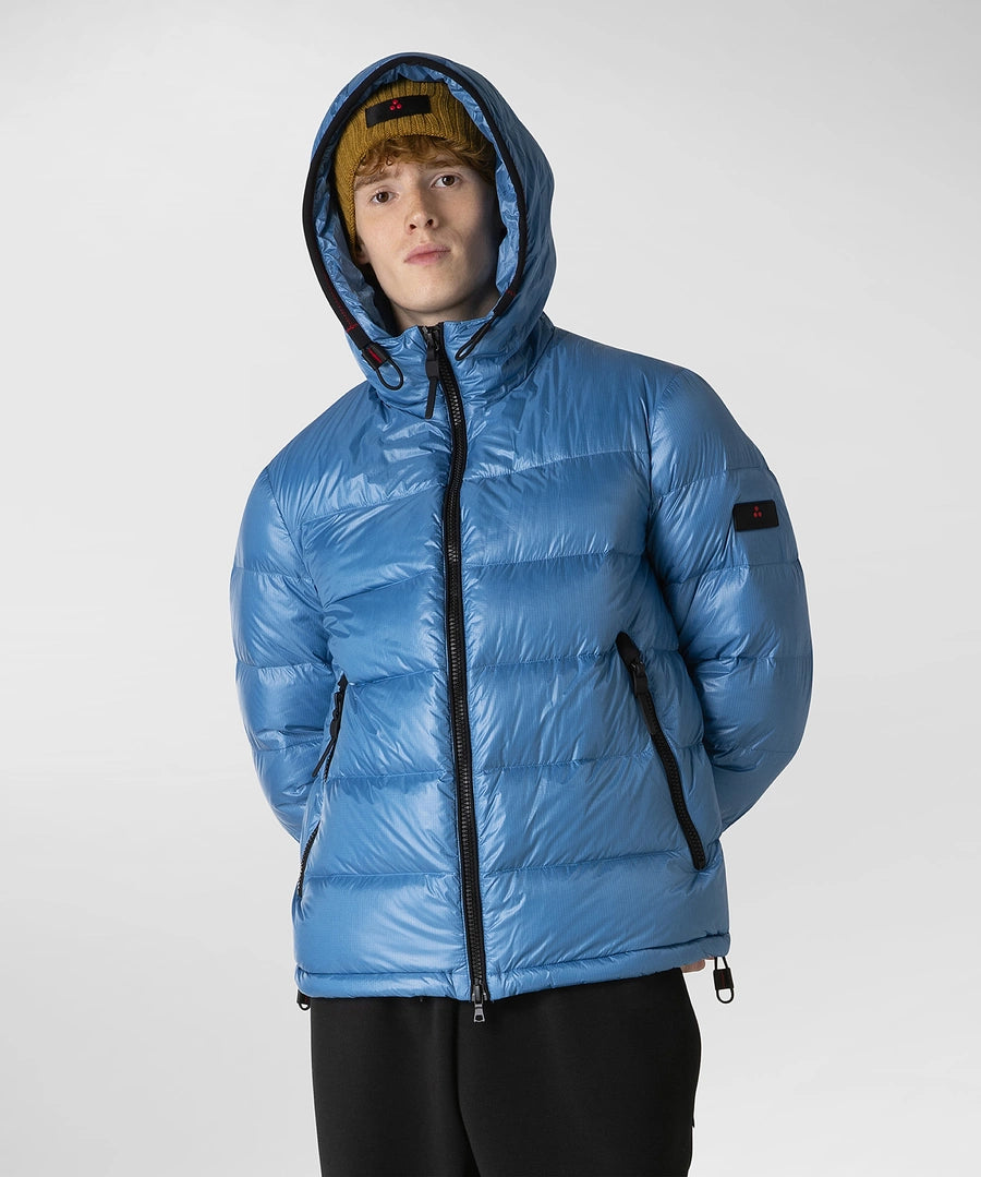 Piumino in Nylon con Cappuccio Peuterey / Azzurro - Ideal Moda