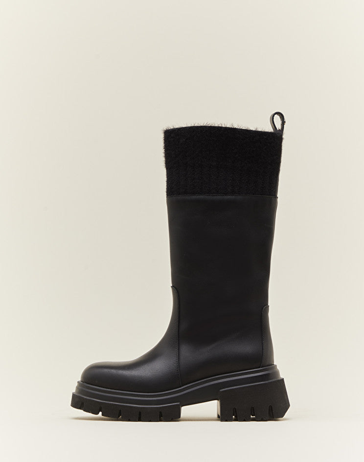 Stivali Bassi in Pelle Manila Grace / Nero - Ideal Moda