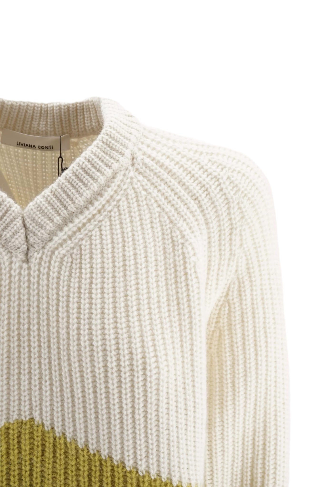 Maglia a Costine Over Liviana Conti / Bianco - Ideal Moda