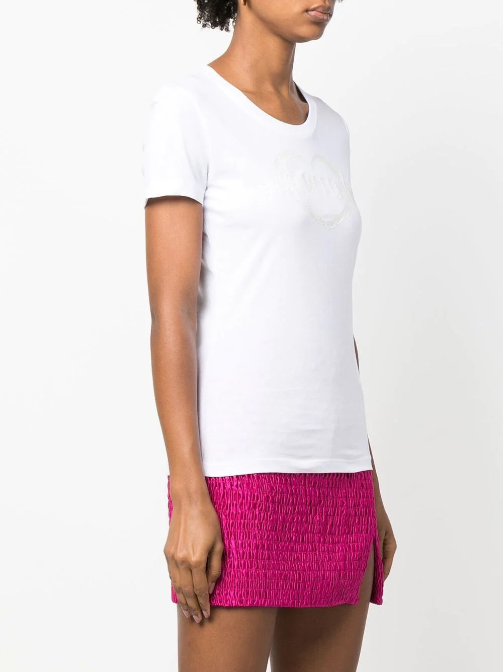T-Shirt con Stampa Love Moschino / Bianco - Ideal Moda