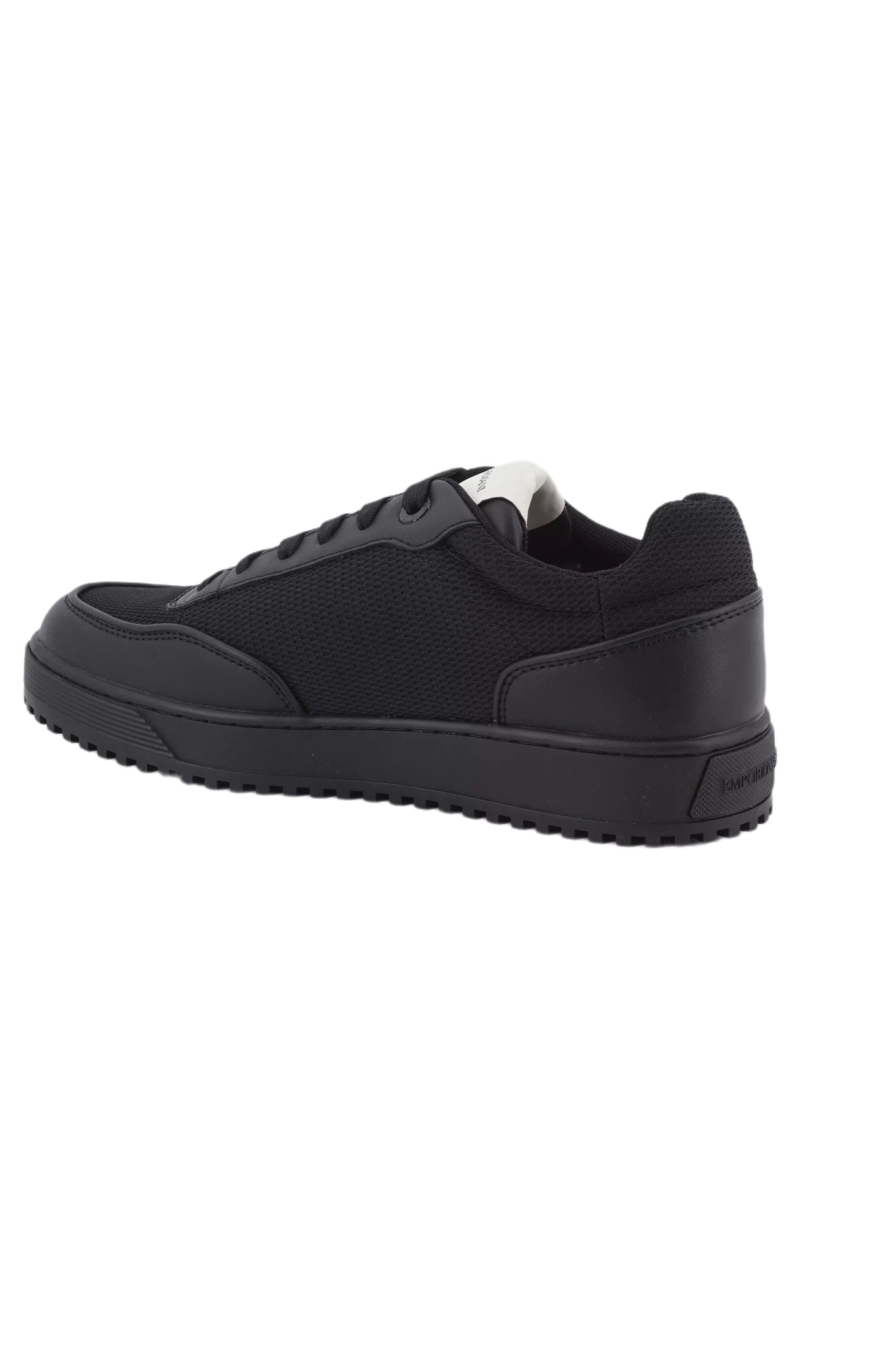 Sneaker in Pelle e Tessuto Emporio Armani / Nero - Ideal Moda