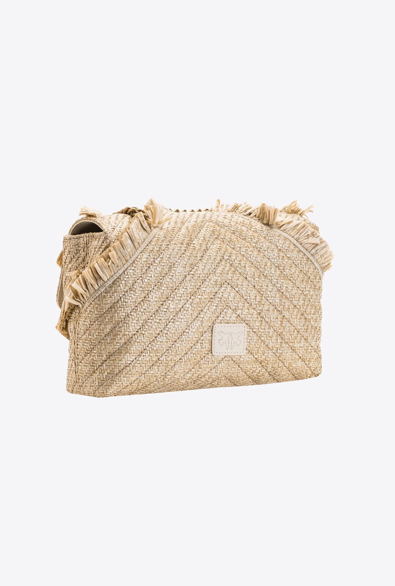 Borsa Pinko Lady Love Bag Puff Fringe Chevron / Beige - Ideal Moda