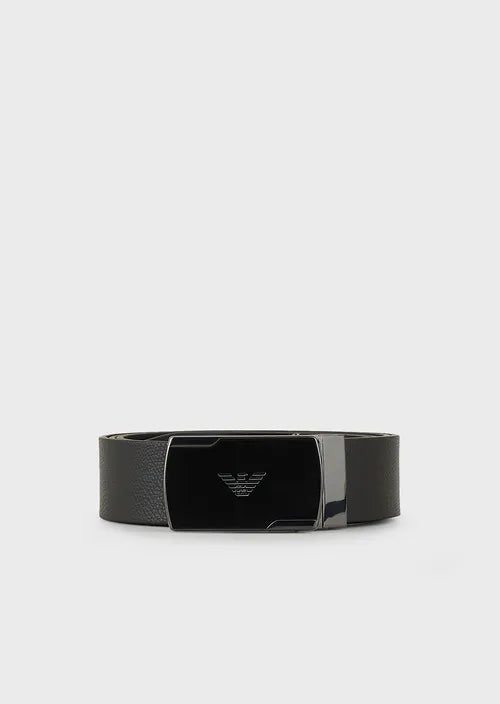 Cintura Reversibile in Pelle Emporio Armani / Nero - Ideal Moda