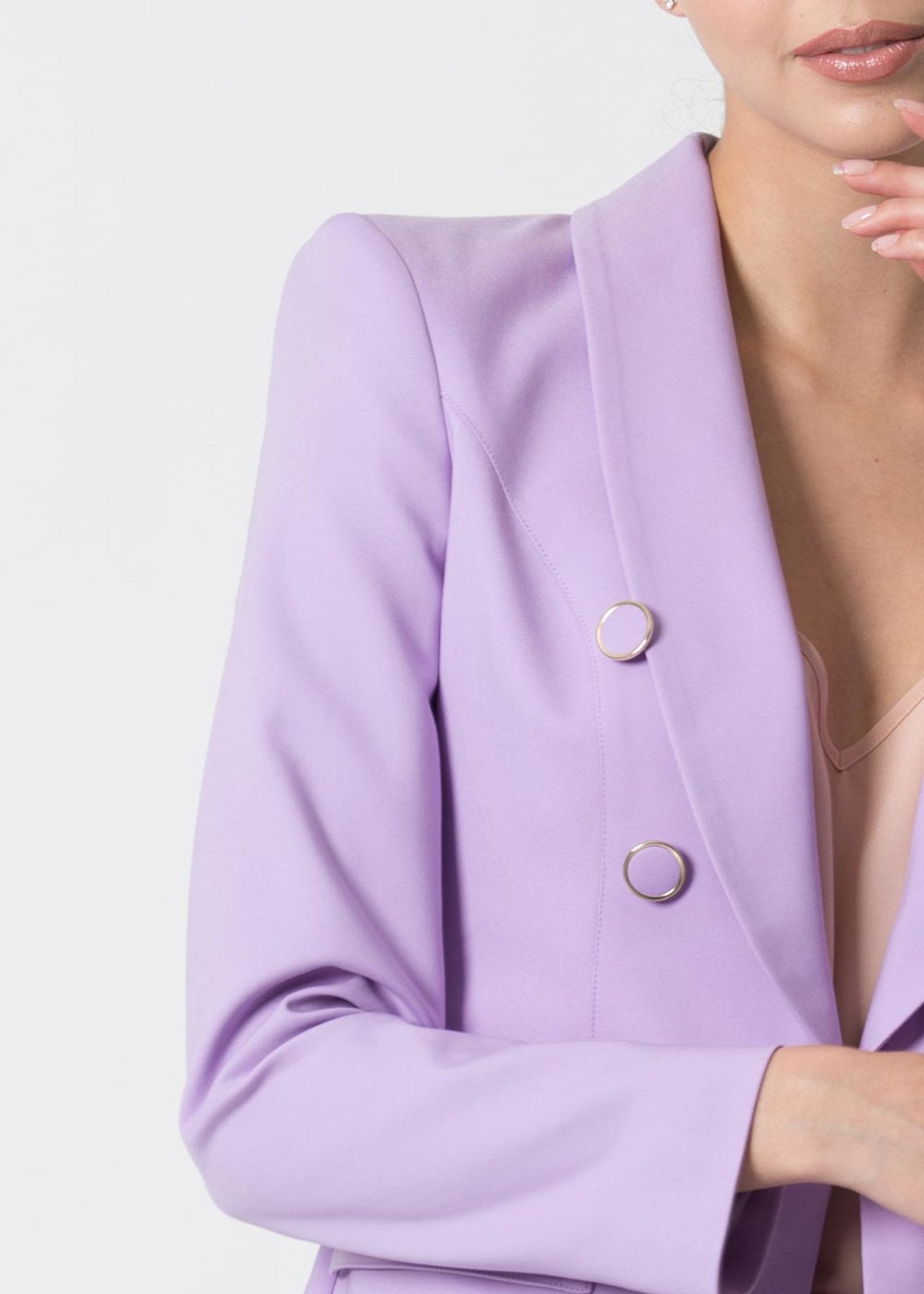Blazer Kocca Doppiopetto / Lilla - Ideal Moda
