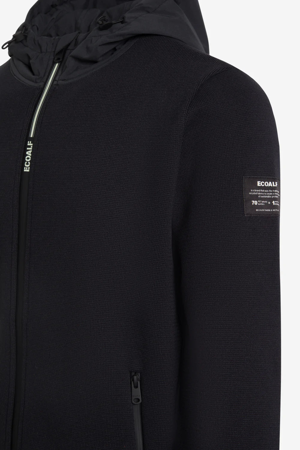 Maglia con Zip e Cappuccio Ecoalf / Nero - Ideal Moda