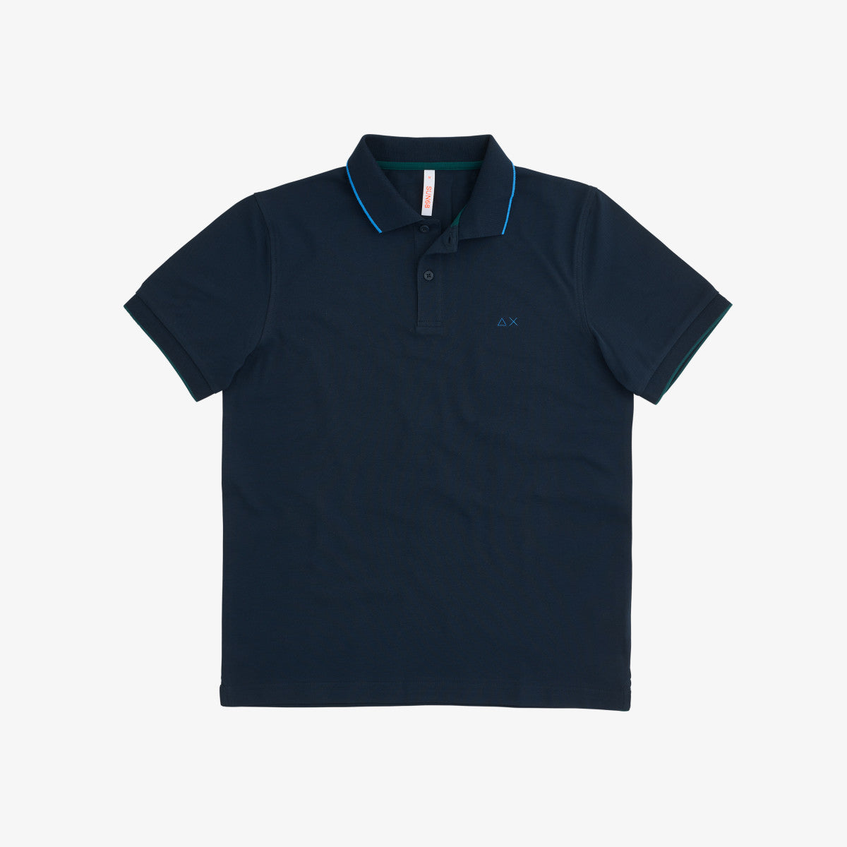 Polo Small Stripes on Collar / Blu - Ideal Moda