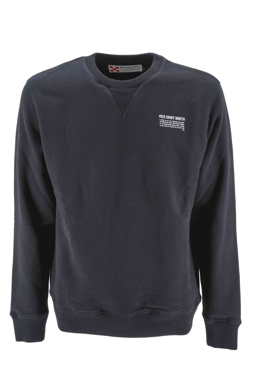 Felpa Mc2 Saint Barth Girocollo / Nero - Ideal Moda