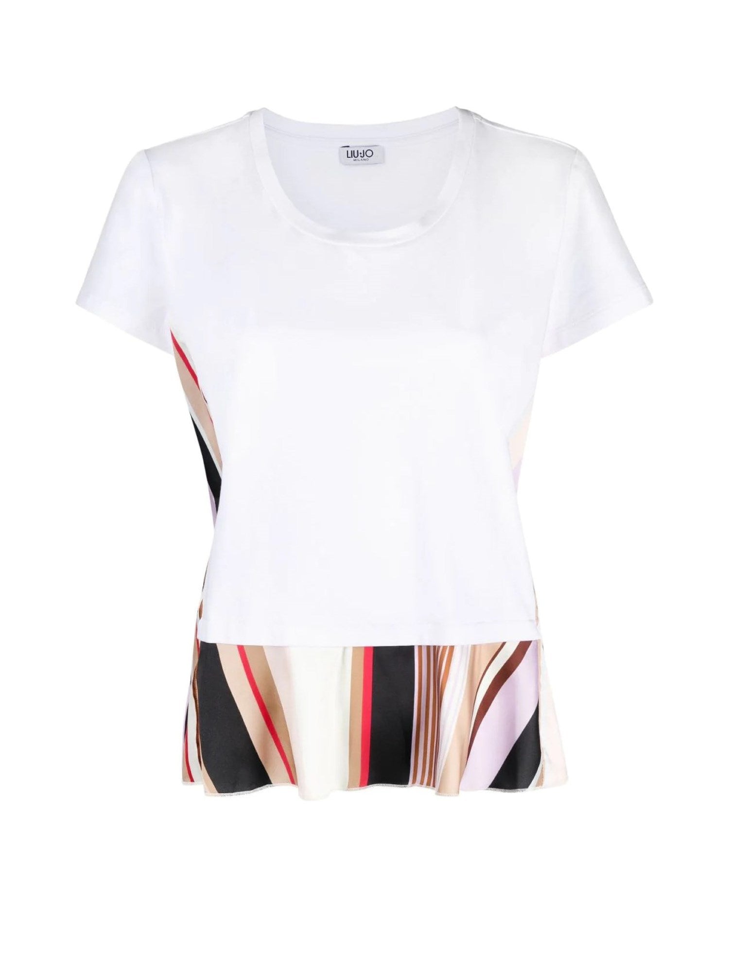 T-Shirt con Doppio Tessuto / Bianco - Ideal Moda