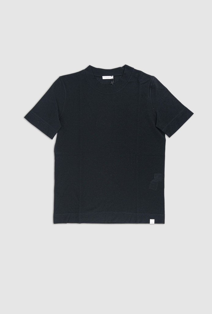 T-shirt in piquet di cotone / Nero - Ideal Moda