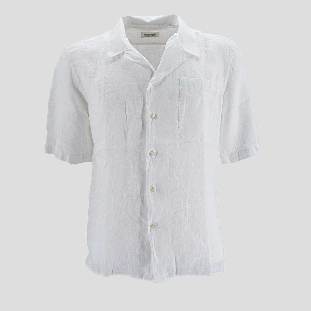Camicia in Lino Mezze Maniche / Bianco - Ideal Moda