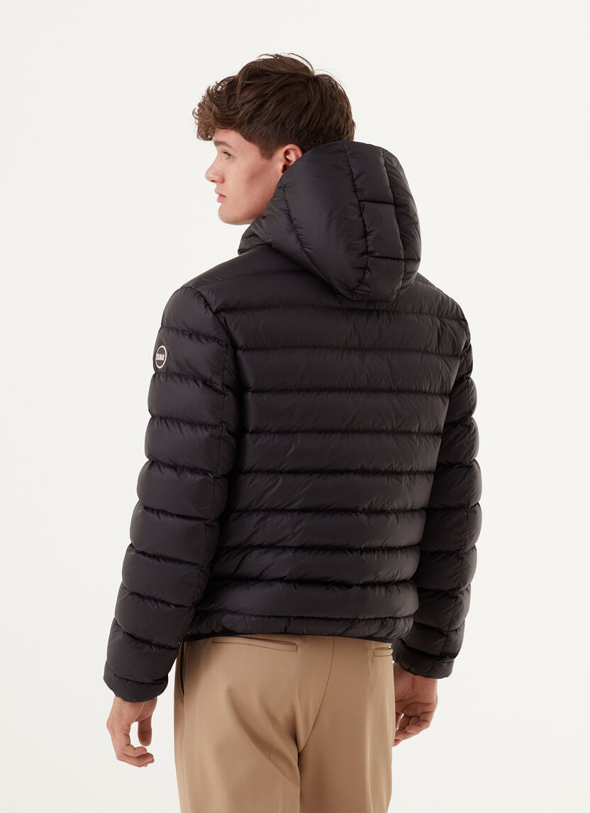 Piumino Sportivo con Cappuccio / Nero - Ideal Moda