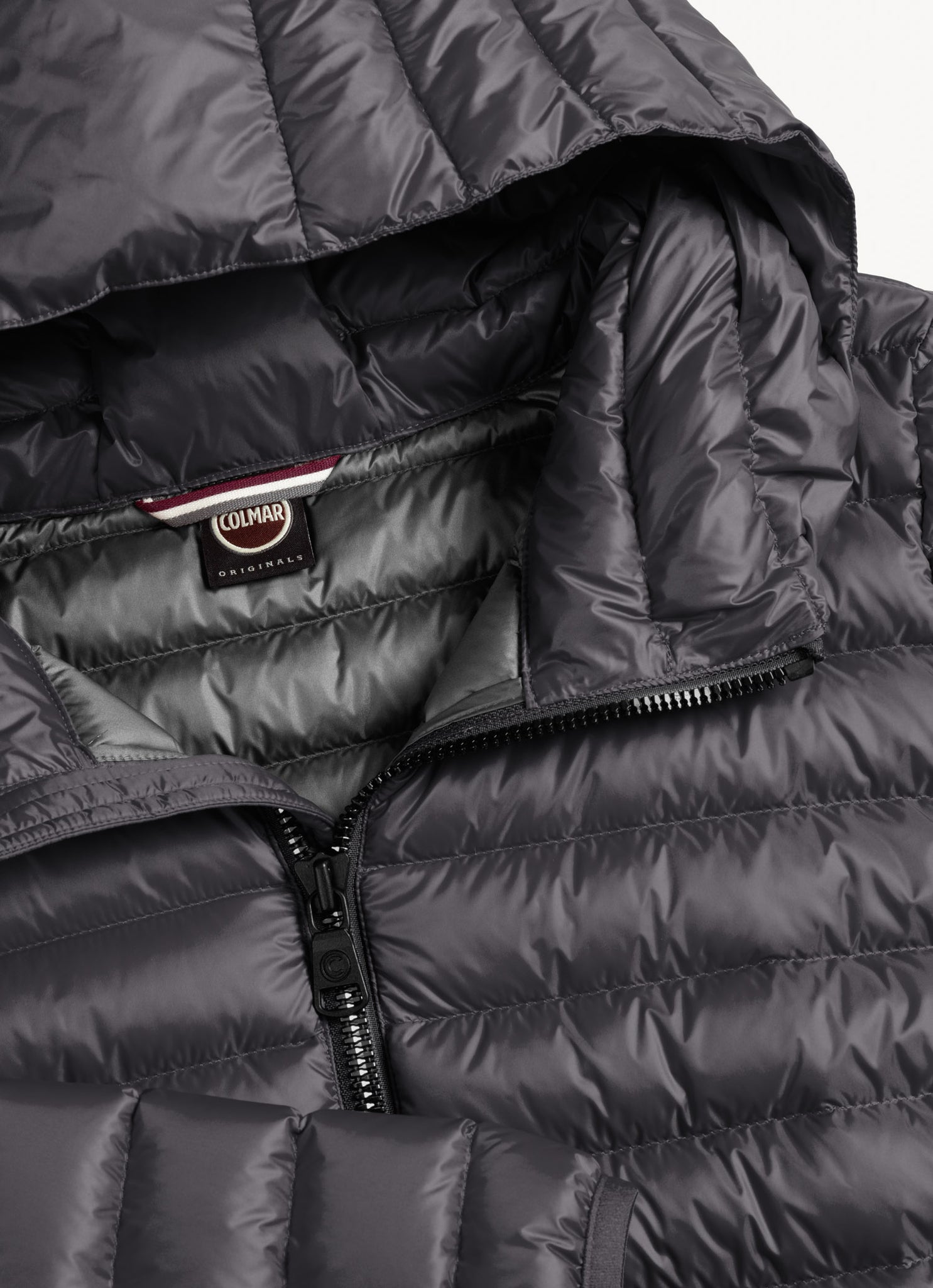 Piumino Lucido Lunghezza Media / Grigio - Ideal Moda